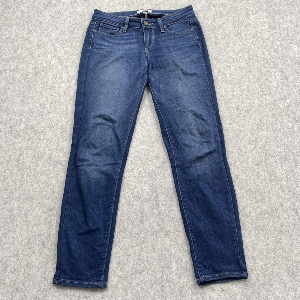 Paige Verdugo Crop Skinny Jeans Womens 26 (28x26) Blue Med Wash Stretch Denim